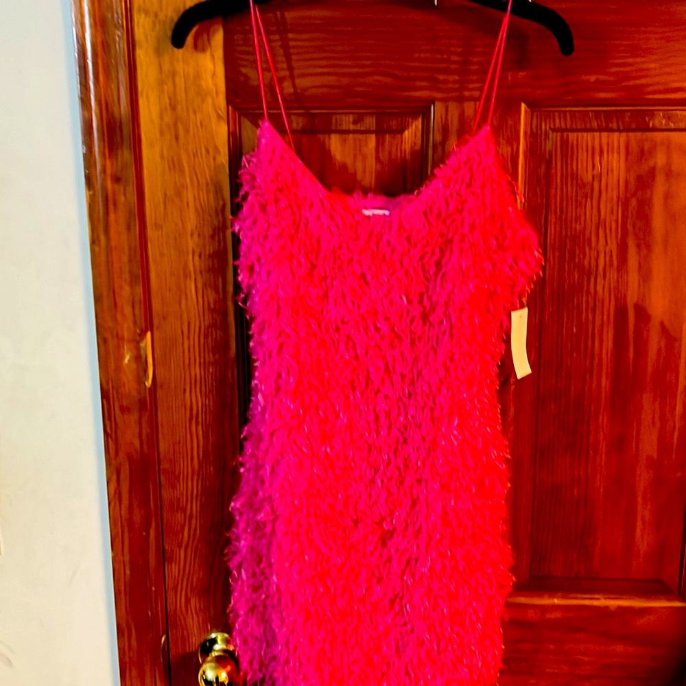 New Lilas Feather Bodycon Mini Dress M NWT Unique